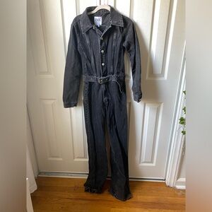 Black Denim Jumpsuit - Zara